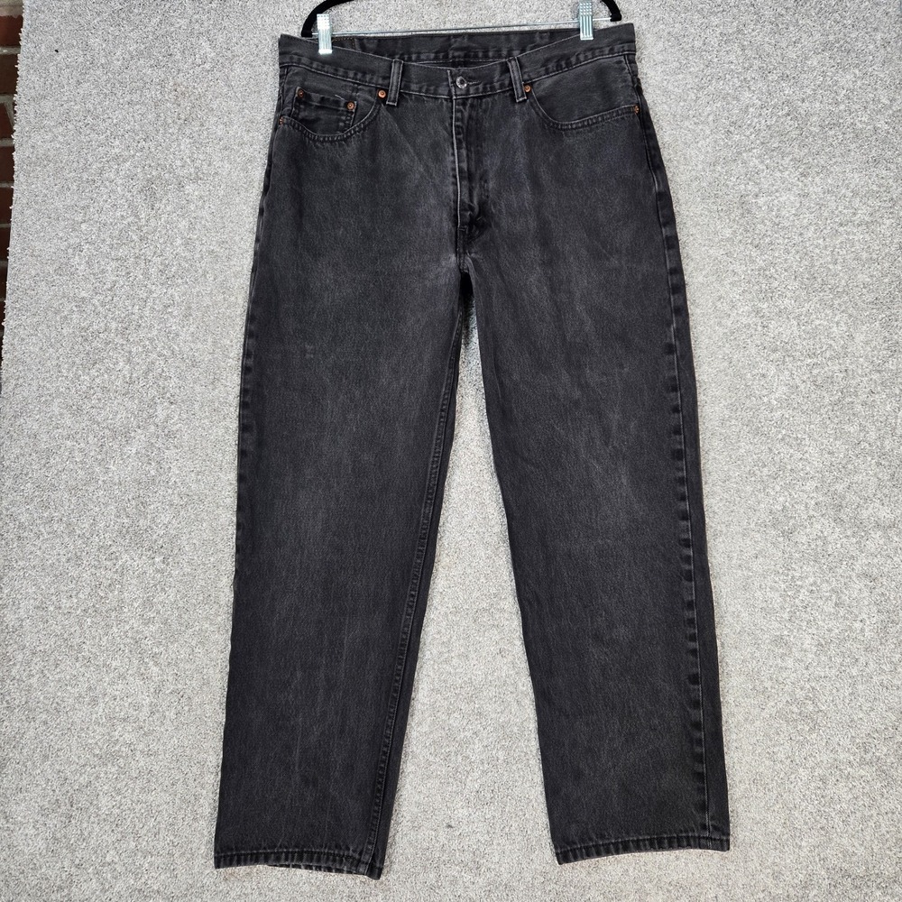 Levis 550 Jeans Mens 38x32 (37x30) faded Black/charcoal wash gray Relaxed